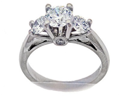 Cathedral Style 3-Stone Diamond Ring