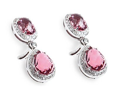 Dazzling Pink Sapphire and Diamond Earrings