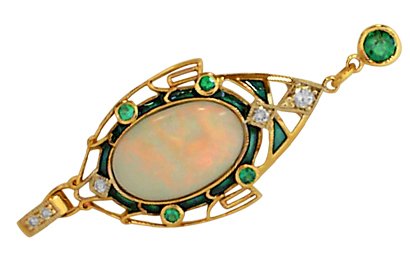 Deco Opal Pendant