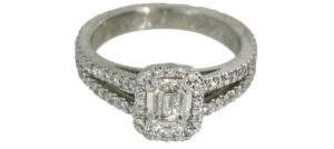 Emerald Cut Halo Engagement Ring - Dominion Jewelers
