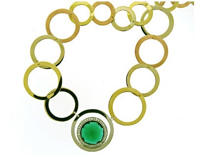Green Tourmaline Tricolor Necklace