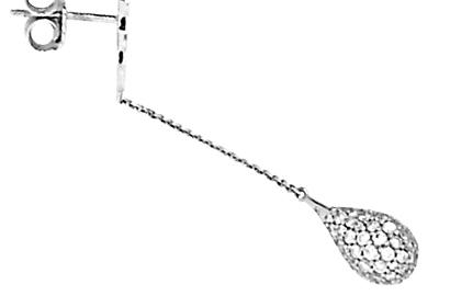 Pave Set Diamond Drop Earrings