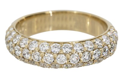 Pave-Set Diamond Eternity Band in Yellow Gold