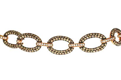 Pebbled Gold and Diamond Two-Tone Bracelet