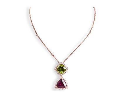 Tiered Gemstone and Diamond Necklace