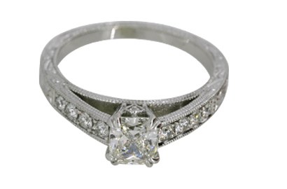 Vintage Design Radiant Cut Diamond Ring