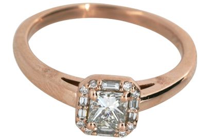 Vintage Design Rose Gold Engagement Ring